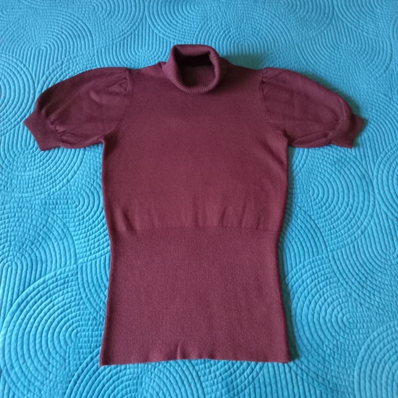 NEW! French Connection Cabernet short sleeved turtleneck sweater Sz Small NWT - Picture 3 of 6